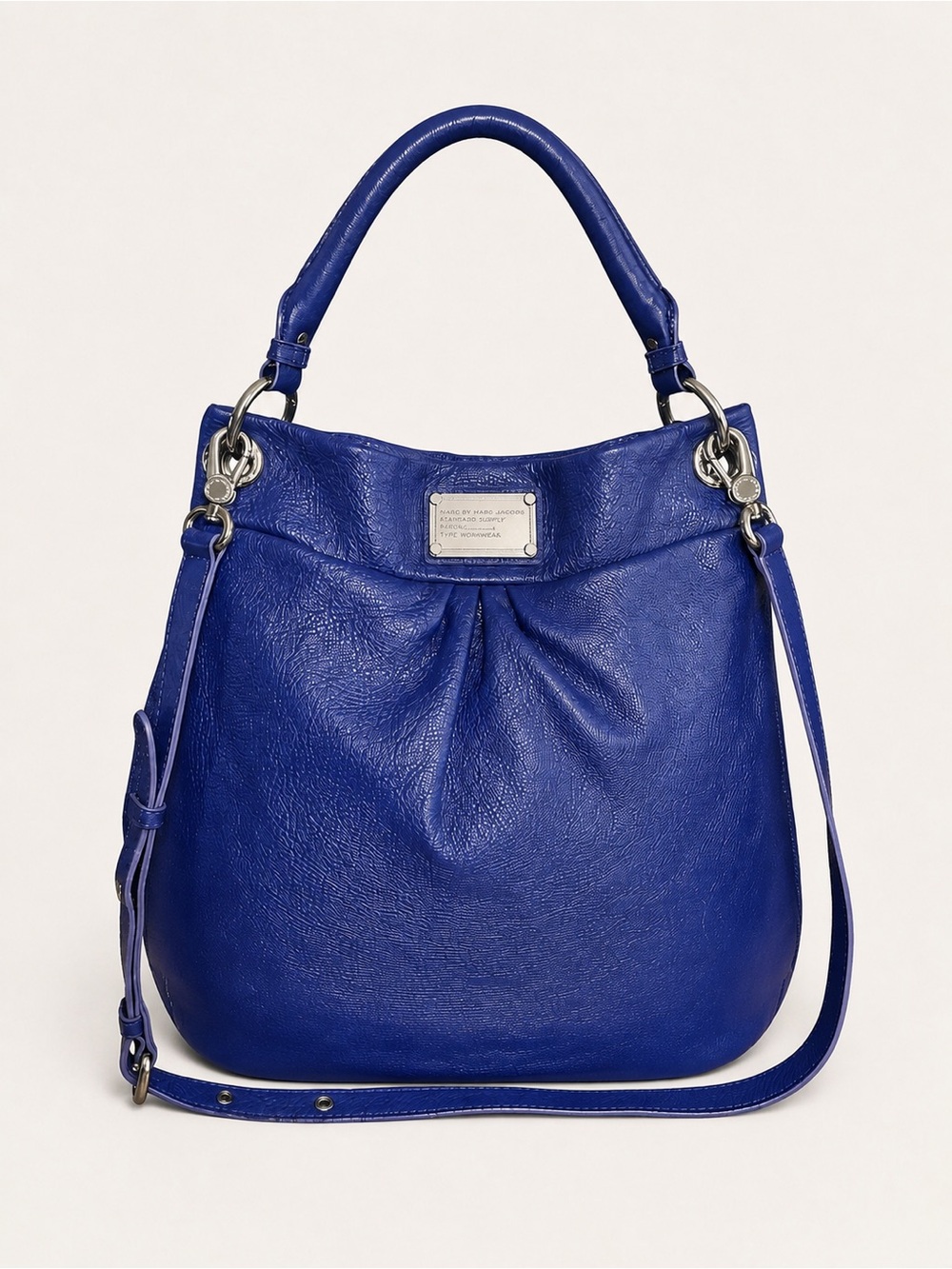 Marc by Marc Jacobs Classic Q Hillier Blue Purple Leather Hobo